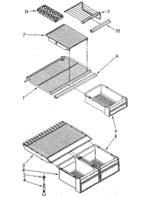 Shelf parts for Whirlpool Refrigerator ET18NKXSG05 from AppliancePartsPros.com