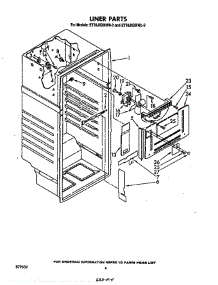 Liner parts for Whirlpool Refrigerator ET18JKXRW2 from AppliancePartsPros.com