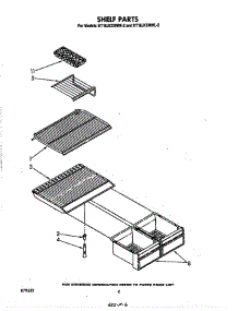 Shelf parts for Whirlpool Refrigerator ET18JKXRW2 from AppliancePartsPros.com