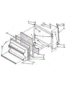 Freezer Door parts for Whirlpool Refrigerator ET18JKXSF09 from AppliancePartsPros.com