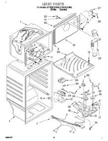 03 - Liner parts for Whirlpool Refrigerator ET18JKXDW05 from AppliancePartsPros.com