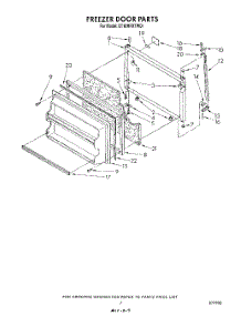 06 - Freezer Door parts for Whirlpool Refrigerator ET18HKXTW01 from AppliancePartsPros.com