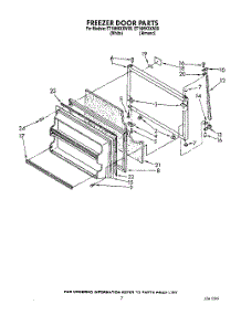 06 - Freezer Door parts for Whirlpool Refrigerator ET18HKXXW00 from AppliancePartsPros.com