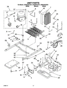 11 - Unit Parts parts for Whirlpool Refrigerator GD5SHAXLQ01 from AppliancePartsPros.com