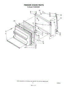 06 - Freezer Door parts for Whirlpool Refrigerator ET18HKXSW05 from AppliancePartsPros.com