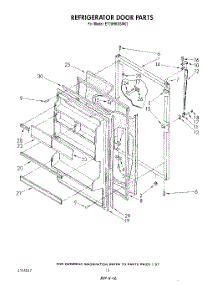 08 - Refrigerator Door , Lit / Optional parts for Whirlpool Refrigerator ET18HKXSW07 from AppliancePartsPros.com