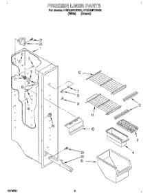 03 - Freezer Liner parts for Whirlpool Refrigerator 4YED20PKBN00 from AppliancePartsPros.com