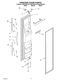 08 - Freezer Door parts for Whirlpool Refrigerator GD2LHGXLQ03 from AppliancePartsPros.com