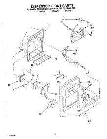 09 - Dispenser Front parts for Whirlpool Refrigerator GD2LHGXLQ03 from AppliancePartsPros.com