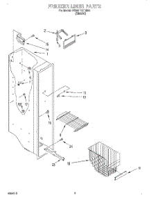 04 - Freezer Liner parts for Whirlpool Refrigerator 7ED22PQXDN00 from AppliancePartsPros.com