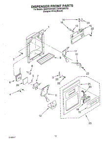 08 - Dispenser Front parts for Whirlpool Refrigerator ED2NTQXKQ03 from AppliancePartsPros.com