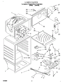 03 - Liner parts for Whirlpool Refrigerator ET18JKXDW00 from AppliancePartsPros.com