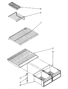 Shelf parts for Whirlpool Refrigerator ET16JKYSF01 from AppliancePartsPros.com