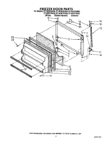 06 - Freezer Door parts for Whirlpool Refrigerator ET16ZKYXG00 from AppliancePartsPros.com