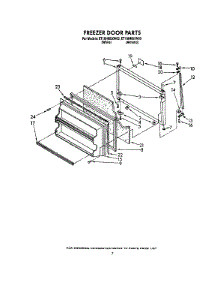 06 - Freezer Door parts for Whirlpool Refrigerator ET18HMXXW00 from AppliancePartsPros.com