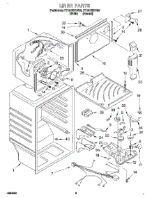 03 - Liner parts for Whirlpool Refrigerator ET18HNXDN05 from AppliancePartsPros.com