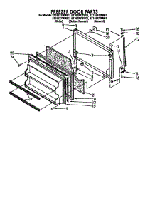 Freezer Door parts for Whirlpool Refrigerator ET16ZKYWW01 from AppliancePartsPros.com