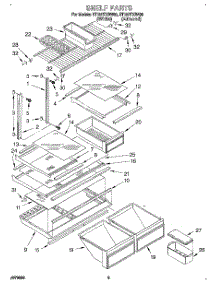 04 - Shelf parts for Whirlpool Refrigerator ET18HTXBN00 from AppliancePartsPros.com