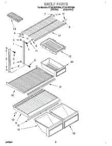 04 - Shelf parts for Whirlpool Refrigerator ET18HNXBN00 from AppliancePartsPros.com