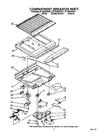 04 - Compartment Separator parts for Whirlpool Refrigerator ET18GKXWW11 from AppliancePartsPros.com