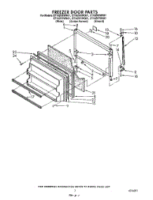 06 - Freezer Door parts for Whirlpool Refrigerator ET16ZKYWN01 from AppliancePartsPros.com