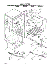03 - Liner, Lit\Optional parts for Whirlpool Refrigerator ET14ZKYAW01 from AppliancePartsPros.com