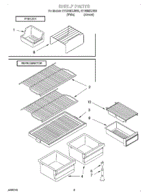 05 - Shelf parts for Whirlpool Refrigerator ET18BMXJN00 from AppliancePartsPros.com