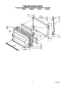 06 - Freezer Door parts for Whirlpool Refrigerator ET16XKYZW00 from AppliancePartsPros.com