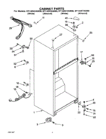 02 - Cabinet parts for Whirlpool Refrigerator ET14ZKYAW00 from AppliancePartsPros.com