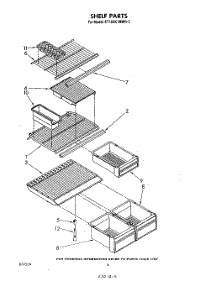 05 - Shelf parts for Whirlpool Refrigerator ET16XK1MWR3 from AppliancePartsPros.com