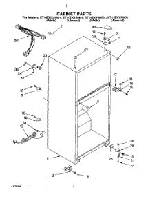 02 - Cabinet parts for Whirlpool Refrigerator ET14ZKXAN01 from AppliancePartsPros.com