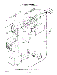 09 - Ice Maker , Lit / Optional parts for Whirlpool Refrigerator ET16JMXSW04 from AppliancePartsPros.com