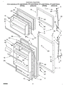 02 - Door parts for Whirlpool Refrigerator ET14GKXBN00 from AppliancePartsPros.com