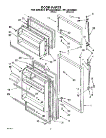 02 - Door parts for Whirlpool Refrigerator ET14GKXBW01 from AppliancePartsPros.com