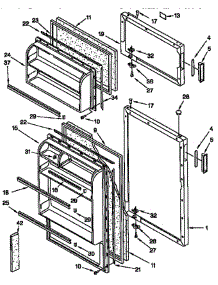 Door parts for Whirlpool Refrigerator ET14CKYFNO2 from AppliancePartsPros.com