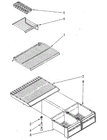 Shelf parts for Whirlpool Refrigerator ET16JKXSG02 from AppliancePartsPros.com