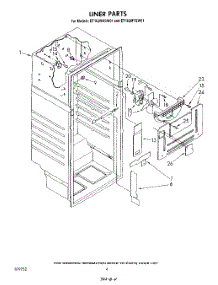 03 - Liner parts for Whirlpool Refrigerator ET16JMXSW01 from AppliancePartsPros.com
