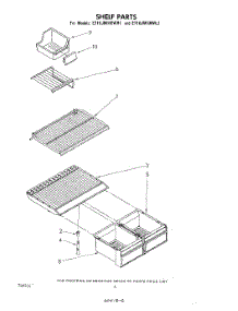 05 - Shelf parts for Whirlpool Refrigerator ET16JM1MWR1 from AppliancePartsPros.com