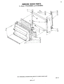 06 - Freezer Door parts for Whirlpool Refrigerator ET16JKXMWR0 from AppliancePartsPros.com
