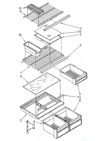 Shelf parts for Whirlpool Refrigerator ET16AKXSG02 from AppliancePartsPros.com