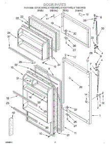 02 - Door parts for Whirlpool Refrigerator ET14JKXFN02 from AppliancePartsPros.com