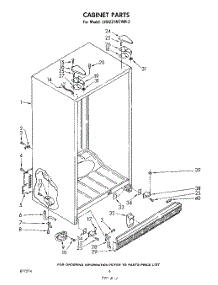 04 - Cabinet parts for Whirlpool Refrigerator EHD221MTWR2 from AppliancePartsPros.com