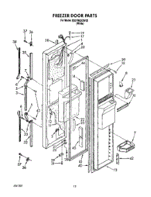 08 - Freezer Door parts for Whirlpool Refrigerator ED27RQXXW02 from AppliancePartsPros.com