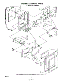 05 - Dispenser Front parts for Whirlpool Refrigerator ED25SM1LWR1 from AppliancePartsPros.com