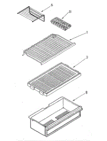 Shelf parts for Whirlpool Refrigerator ET14JKYSG02 from AppliancePartsPros.com