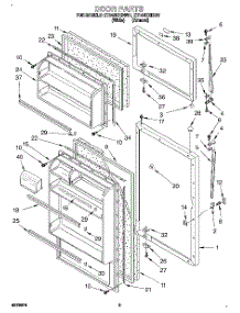 02 - Door parts for Whirlpool Refrigerator ET14NKXDN01 from AppliancePartsPros.com