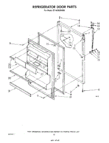 08 - Refrigerator Door , Lit / Optional parts for Whirlpool Refrigerator ET14EKXRWR0 from AppliancePartsPros.com