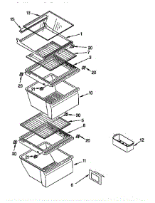 Refrigerator Shelf parts for Whirlpool Refrigerator ED25TWXDN01 from AppliancePartsPros.com