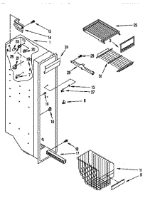 Freezer Liner parts for Whirlpool Refrigerator ED25TWXDN01 from AppliancePartsPros.com