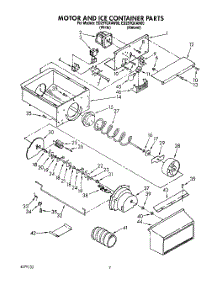 05 - Motor And Ice Container parts for Whirlpool Refrigerator ED25YQXAW00 from AppliancePartsPros.com
